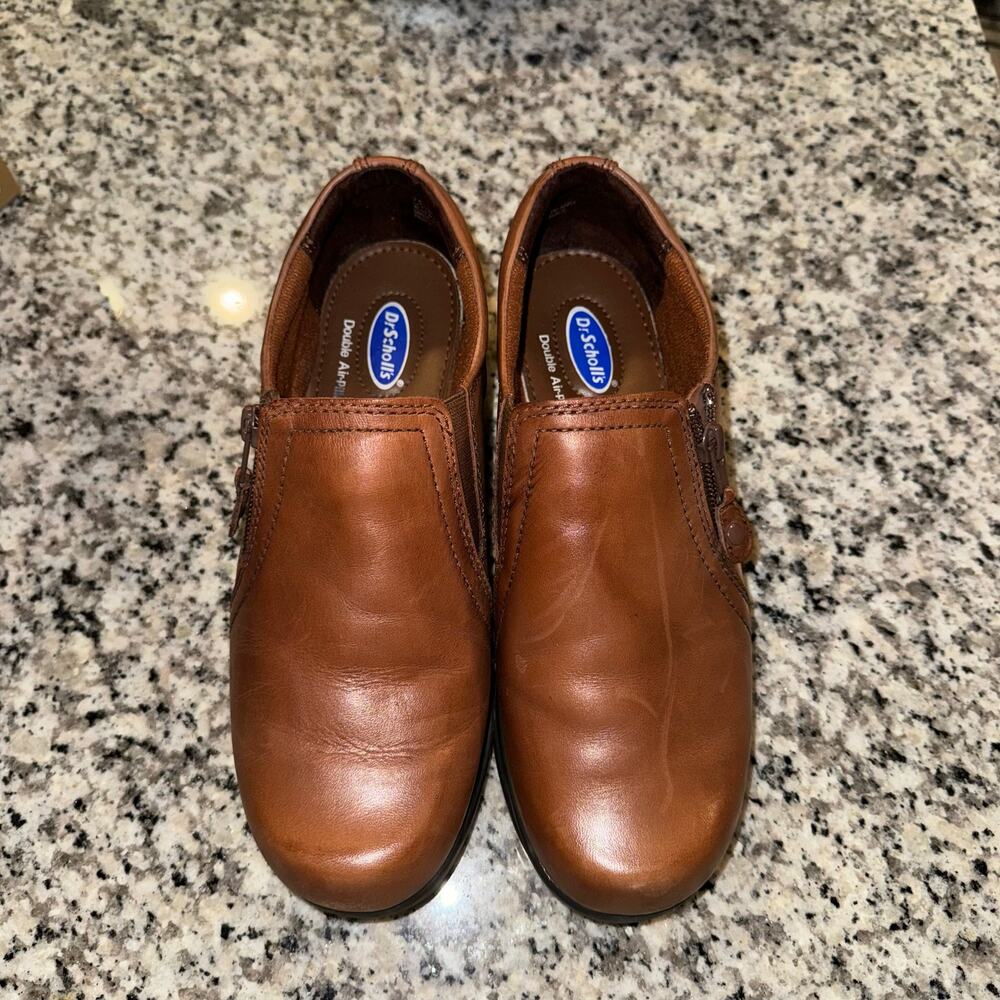 Dr Scholls Footwear Double Air-Pillo Leather Slip-On‎ Shoes Women's US 7.5W Tan